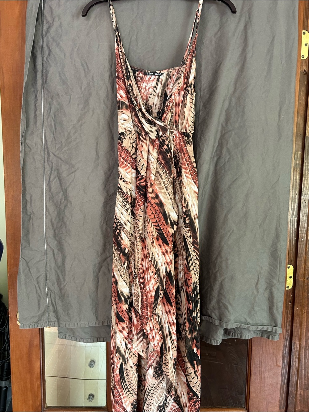 SHEIN Rust, Black & Cream maxi dress